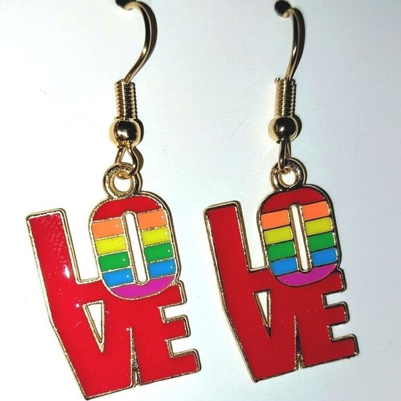 Super cute love rainbow earrings - Picture 3 of 7
